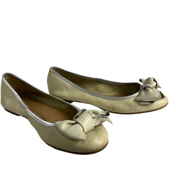 Aldo Beige Bow Cream Classic 1990s Flats Size 36 Cottage Girlcore Coquette Twee - Picture 4 of 6